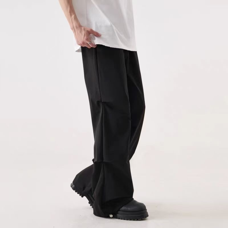 erhu 褶皺 傘兵褲 機能風 透氣 工裝褲 寬褲 工作長褲 222327