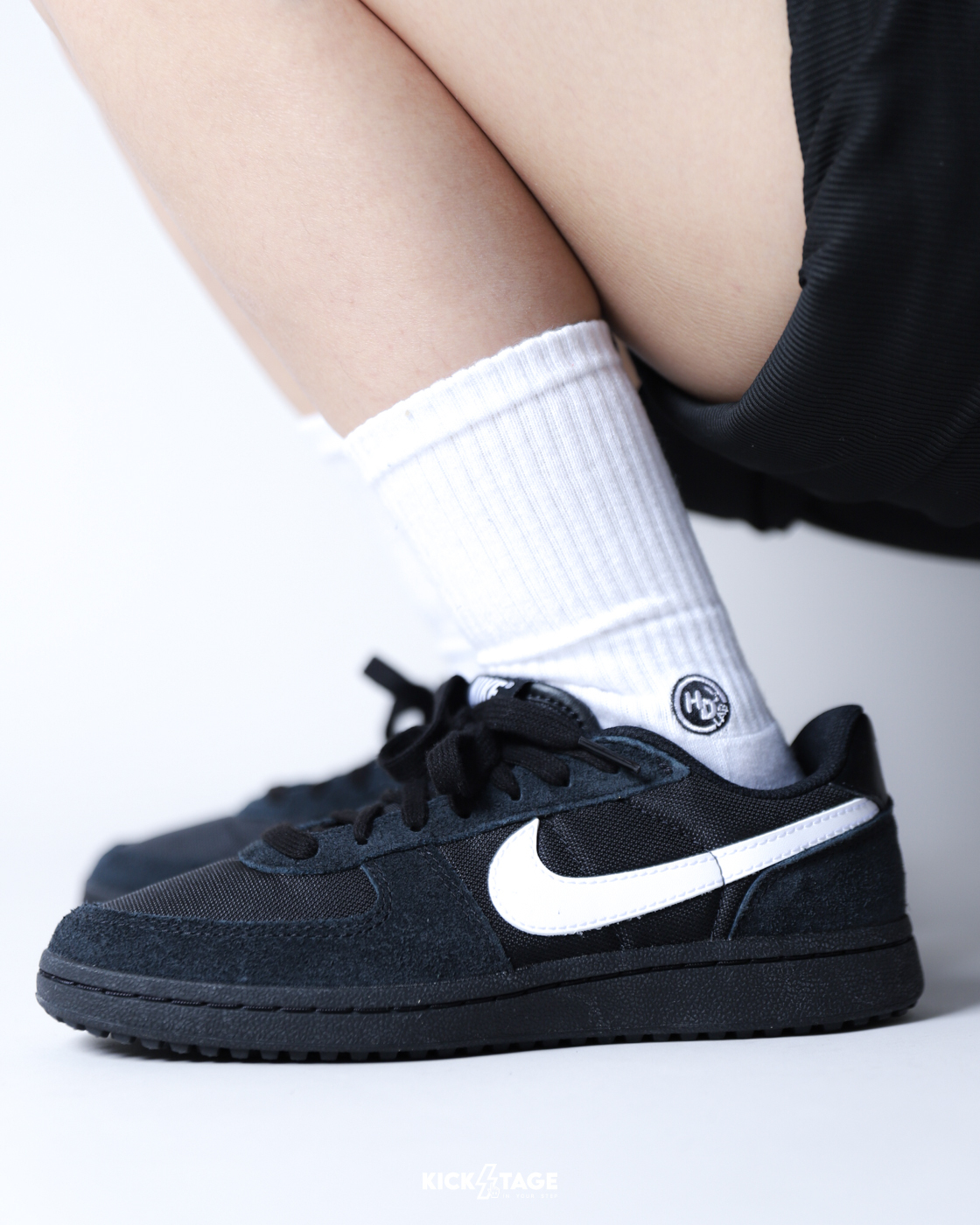 大童鞋 女生尺寸 NIKE FIELD GENERAL GS 黑白 麂皮 網布 休閒 美式足球 橄欖球 復古 運動鞋 德訓鞋【IF0465-001】FG82