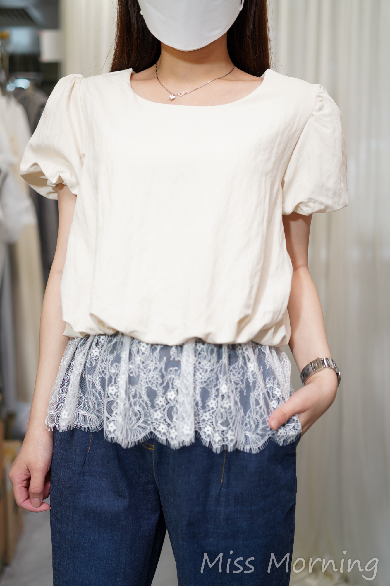 Lace腳大體上衣(14549)&Boy cut 高質薄牛(33940)