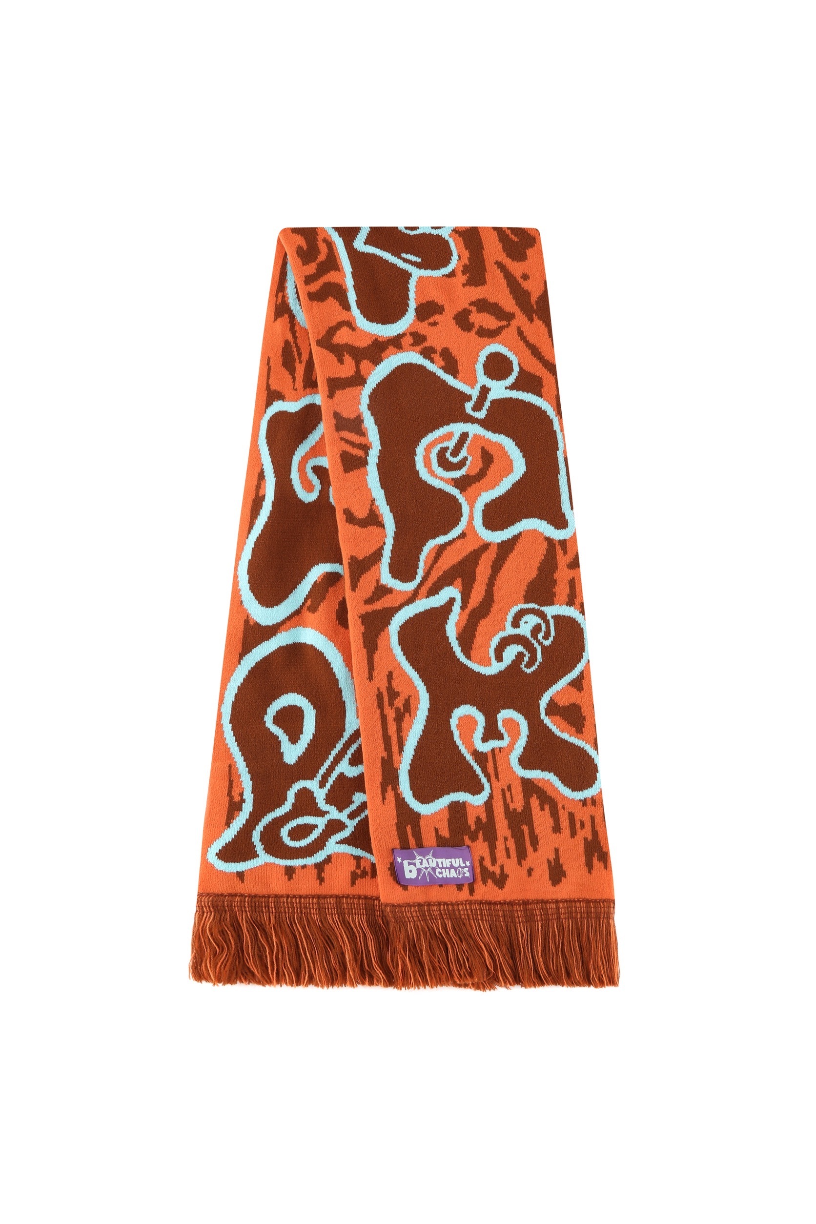 LUSIVE WORKSHOP PEACE撞色圍巾 (橘)