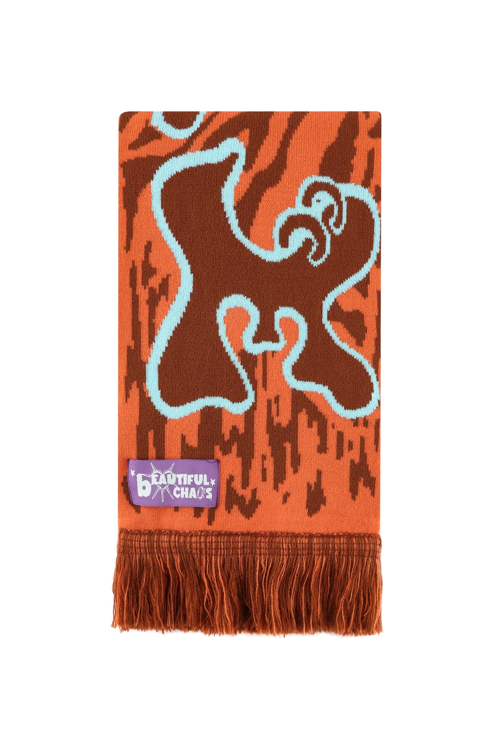 LUSIVE WORKSHOP PEACE撞色圍巾 (橘)