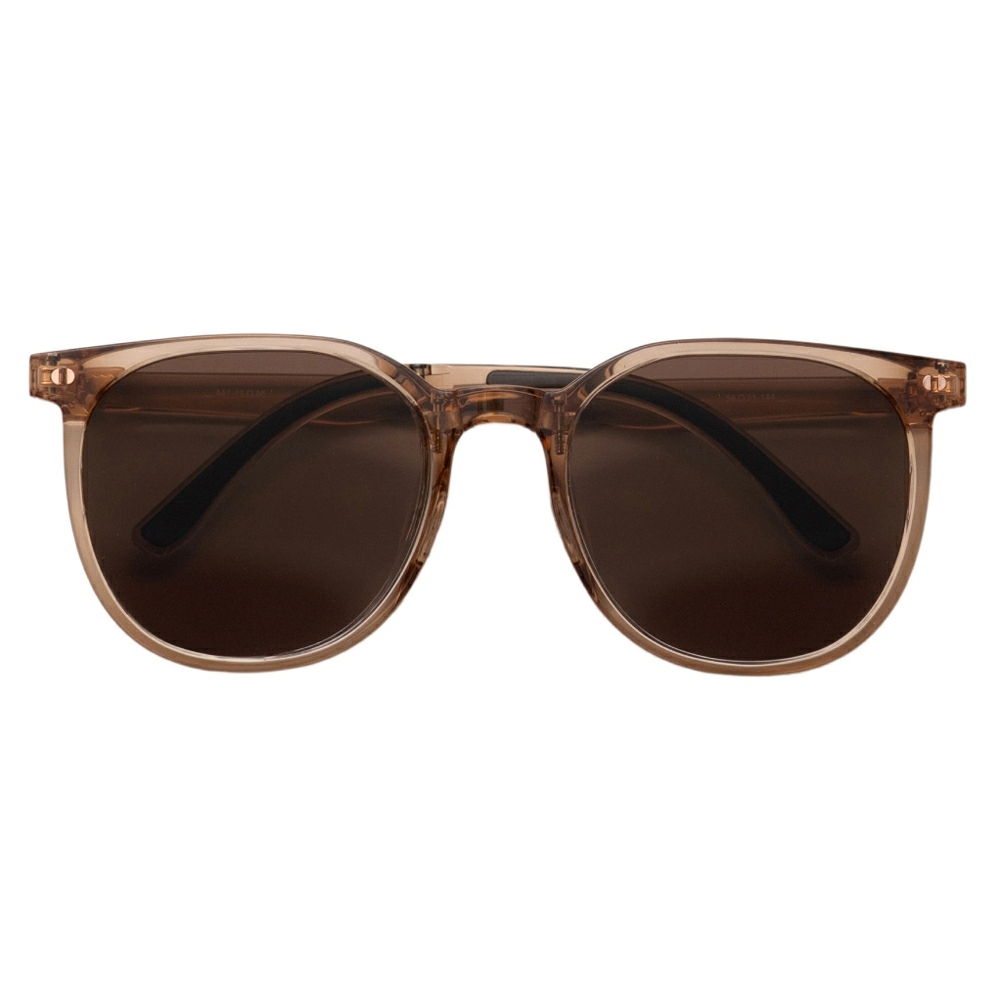 【KlassiC.】F003 C2 (透咖 深咖偏光鏡片)摺疊圓框太陽眼鏡 ♣TAC偏光片