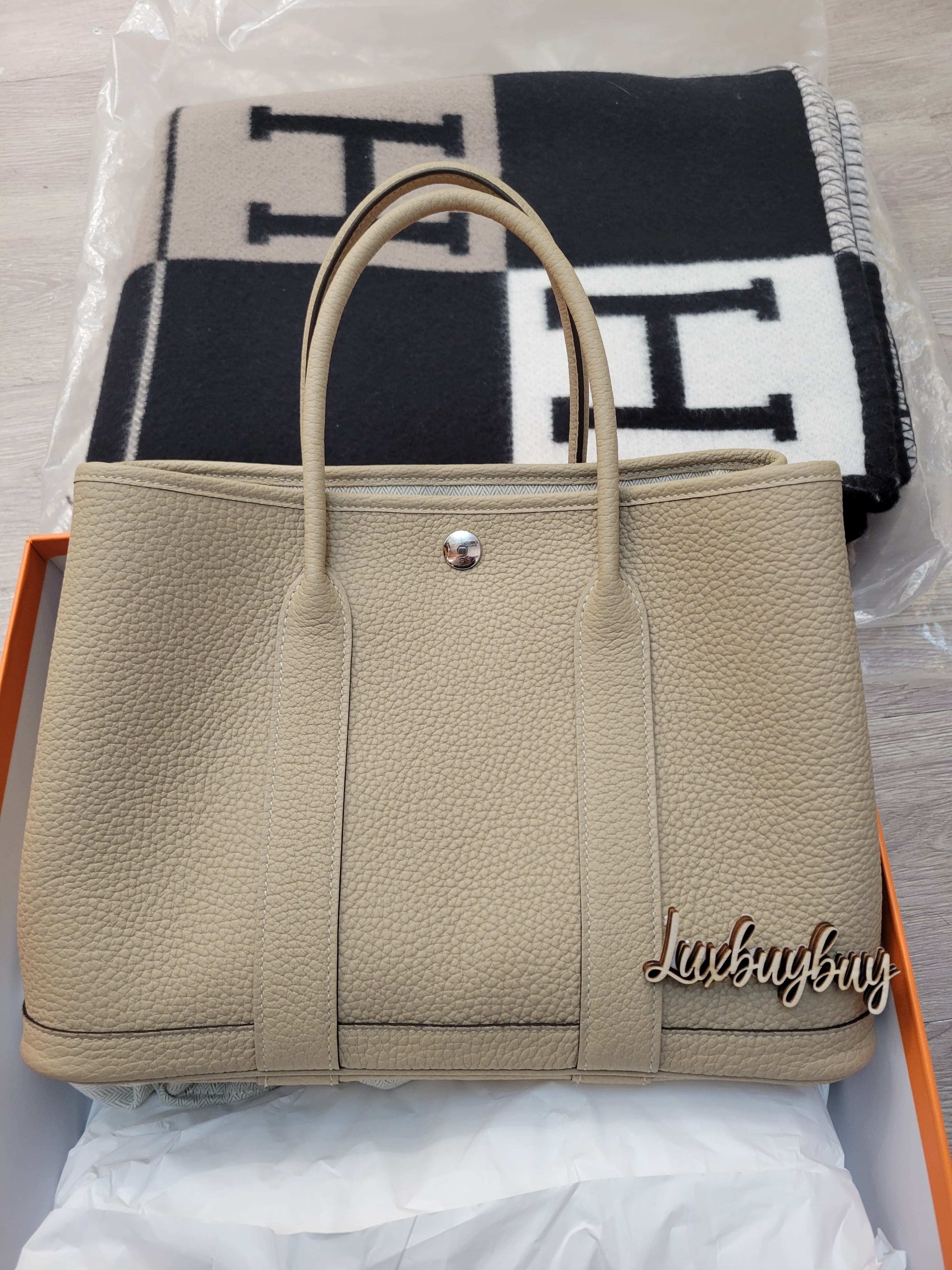 HERMES GARDEN PARTY 30 S2 TRENCH CK S2風衣灰銀扣