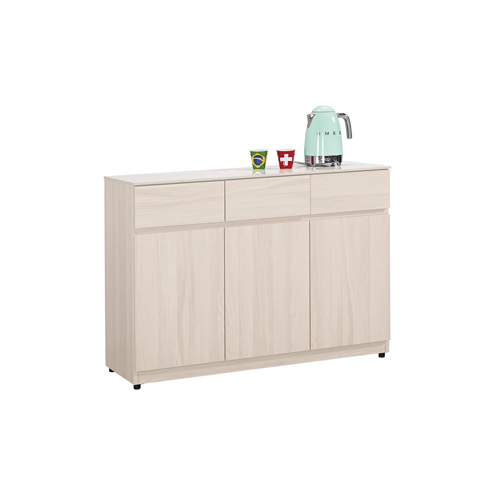 恩洛4尺岩板收納餐櫃/碗盤置物櫃/置物矮櫃/電器櫃/玄關櫃(下座)