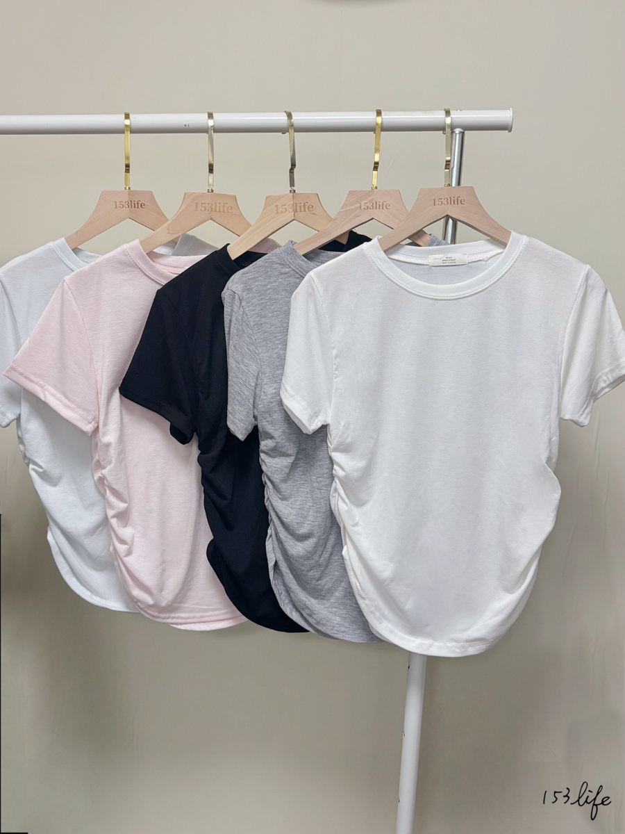 |現貨|🇰🇷側抓皺素T(5色)
