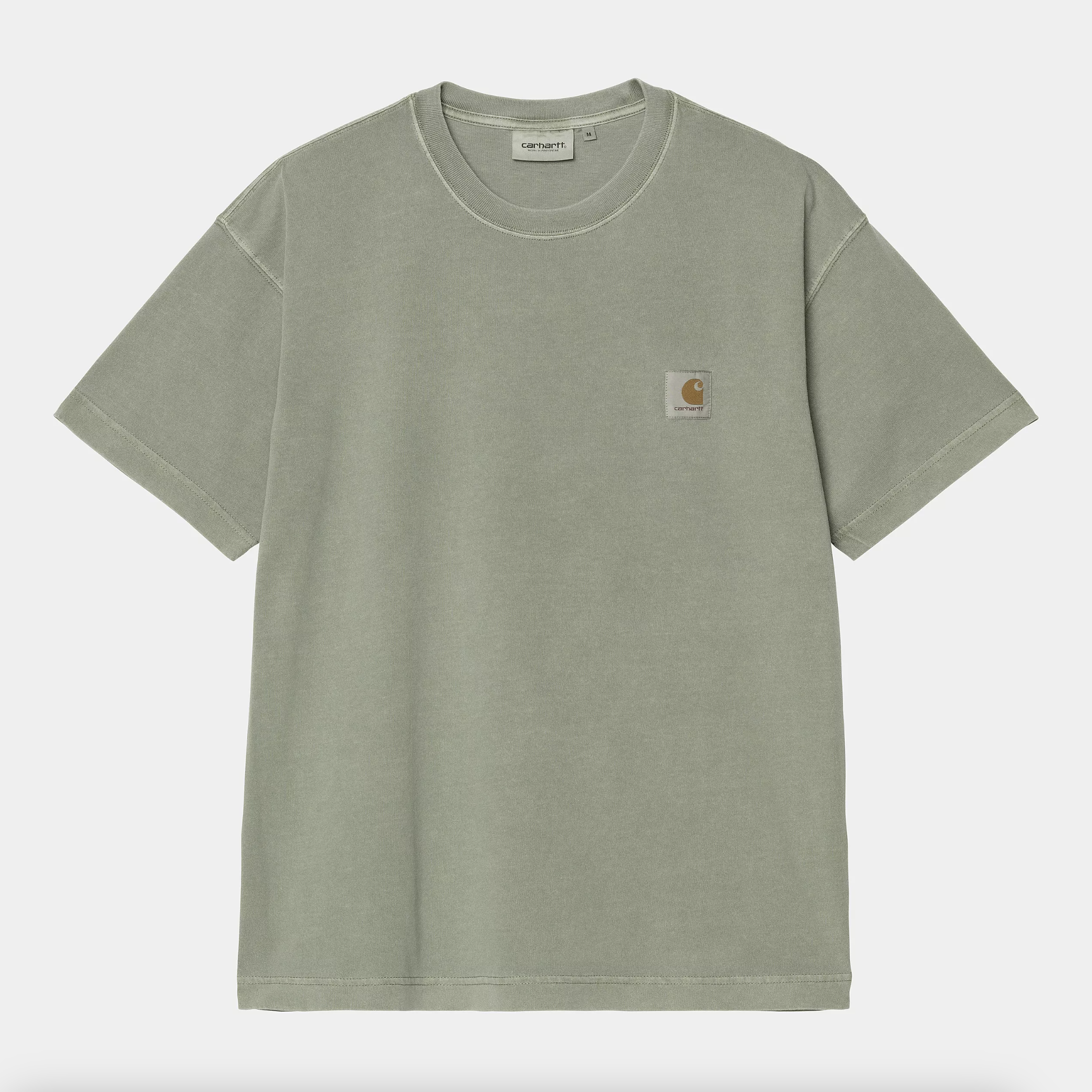 -(E16a03)-CARHARTT WIP NELSON T-SHIRT 水洗 布標 短Ｔ淺綠色-I029949