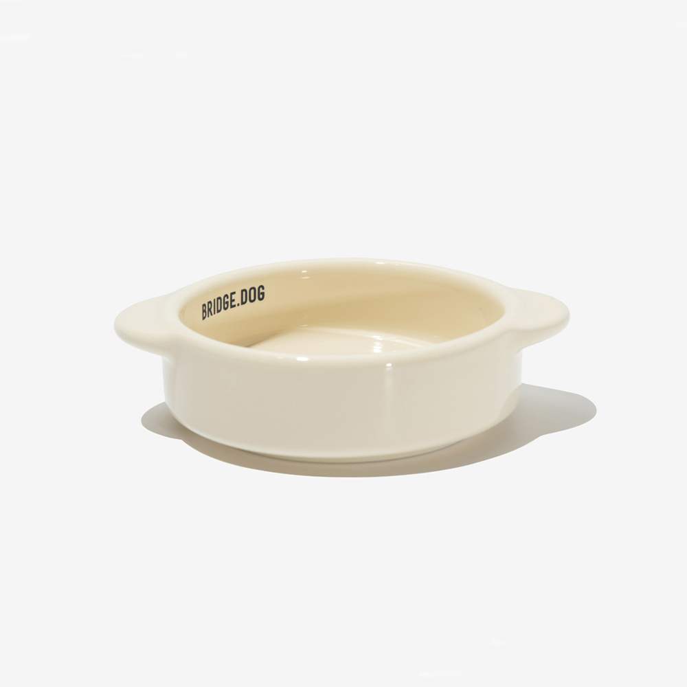 BRIDGE.DOG TOY  亮面雙耳碗 (奶油)