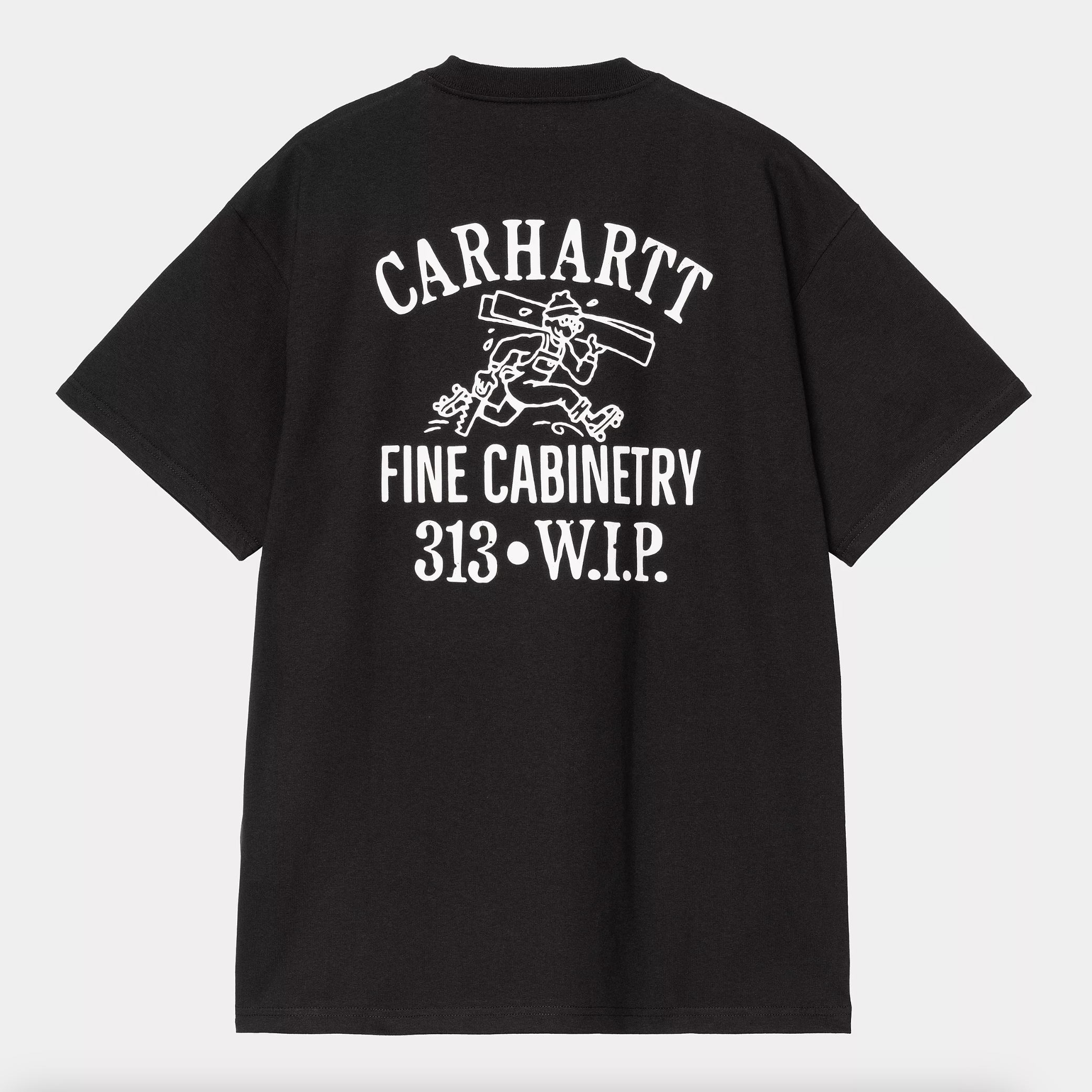 -(E2d05)-CARHARTT WIP CABINETRY LOGO T-SHIRT 溜冰 塗鴉 短T 黑色/白色-I034779