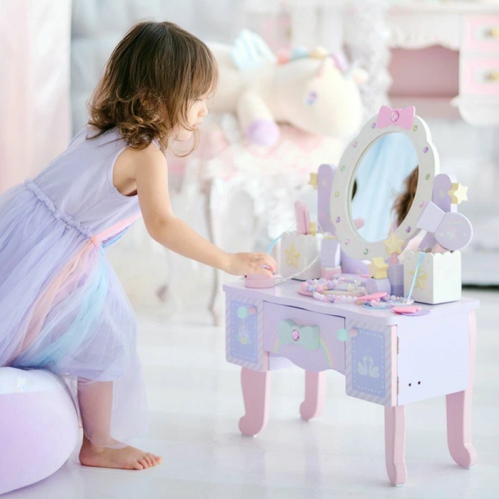 【日本Mother Garden】木製玩具 化妝台-夢幻皇冠獨角獸