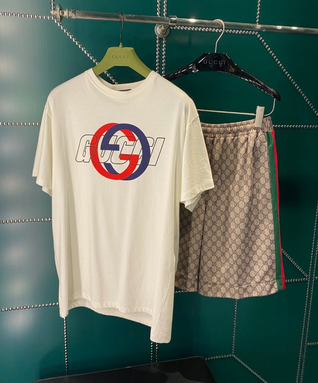 GG 白色 GG 併色logo Tee 新款