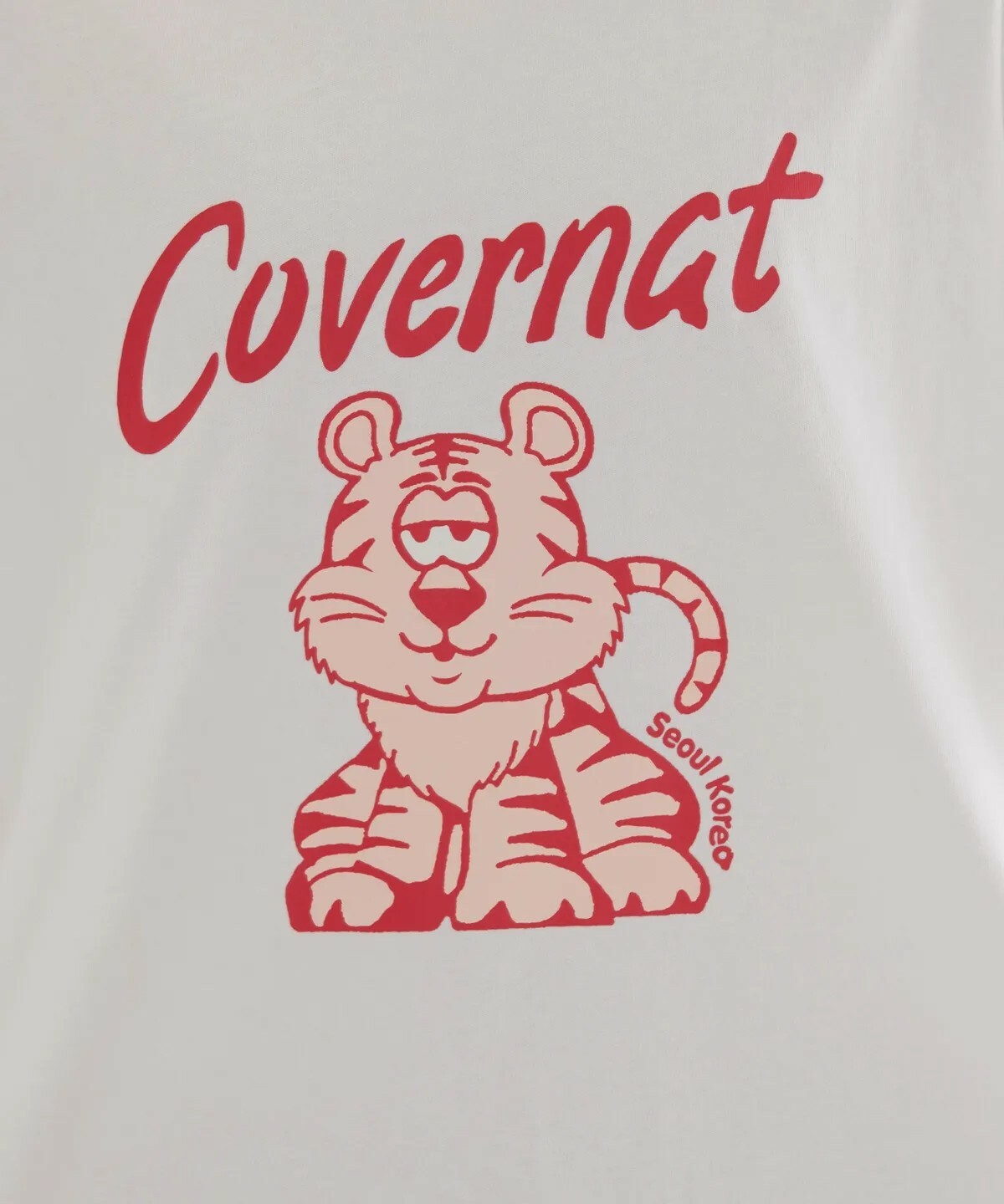 【OWN】Covernat 短袖上衣 SJ東海同款 SuperJunior 東海 新品 慵懶 老虎 造型 短TEE 厚磅 棉質 不分男女 白色 炭灰 CO2502ST69