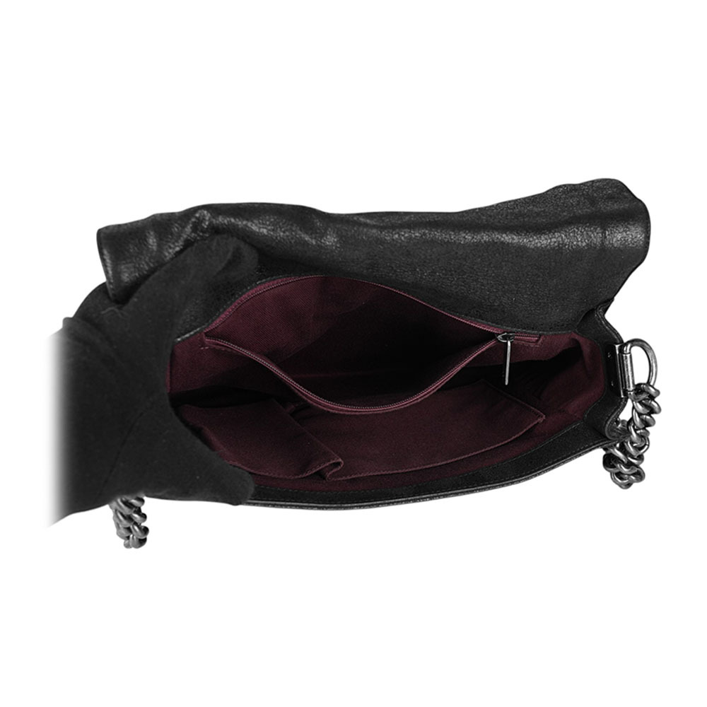 【CHANEL】霧面軟牛皮霧銀釦中型 Boy Chanel 28cm(黑色) 18488362