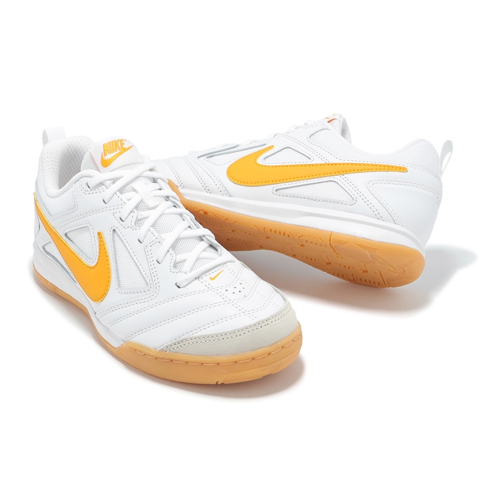 大童鞋 女鞋 NIKE GATO GS 白黃 麂皮 足球鞋 運動鞋【HV9596-100】