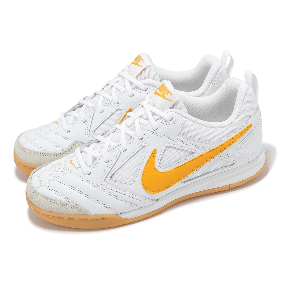 大童鞋 女鞋 NIKE GATO GS 白黃 麂皮 足球鞋 運動鞋【HV9596-100】