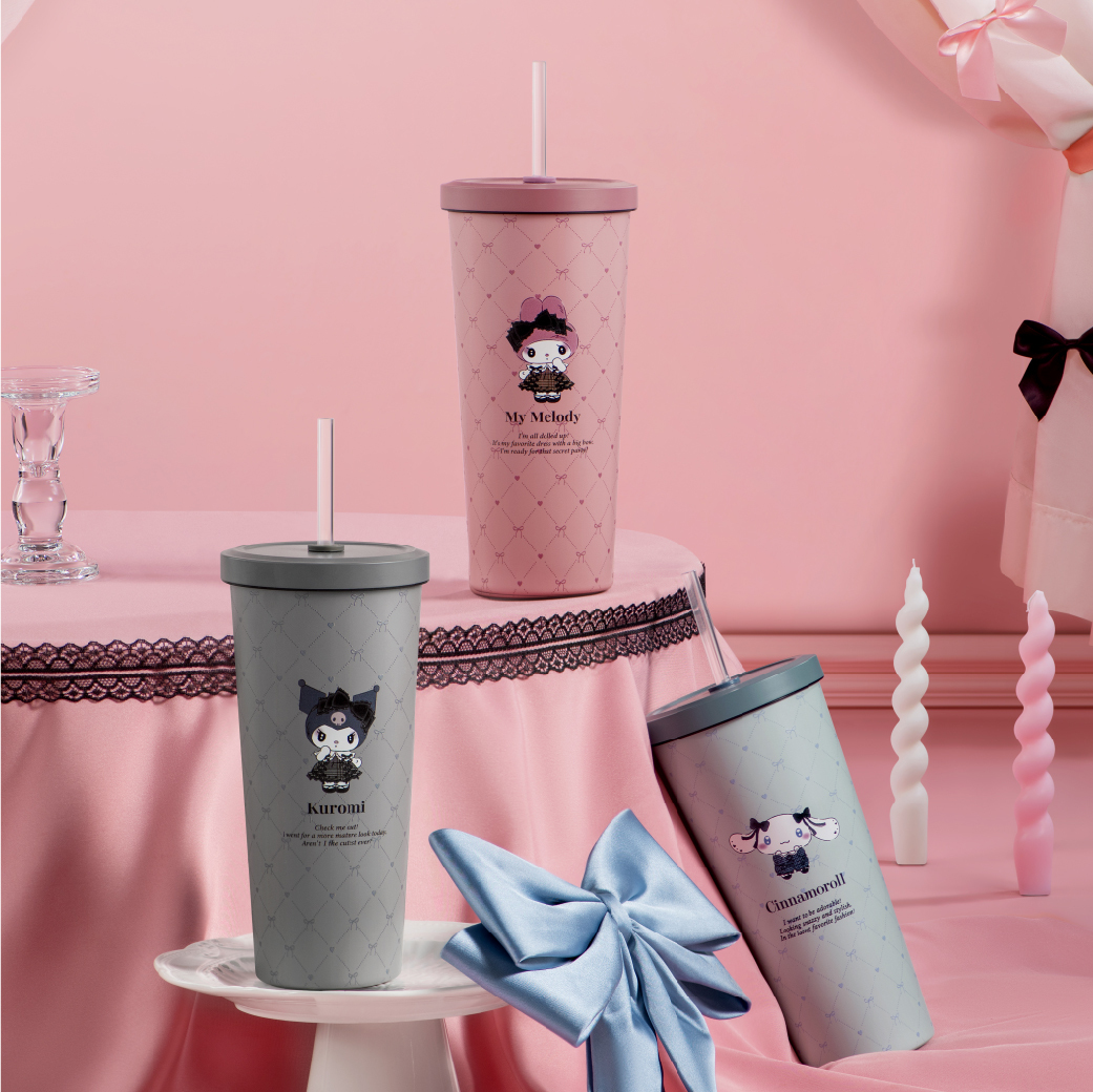 #現貨優惠 良杯製所x三麗鷗 小緞帶系列不鏽鋼陶瓷易潔層吸管杯710ml