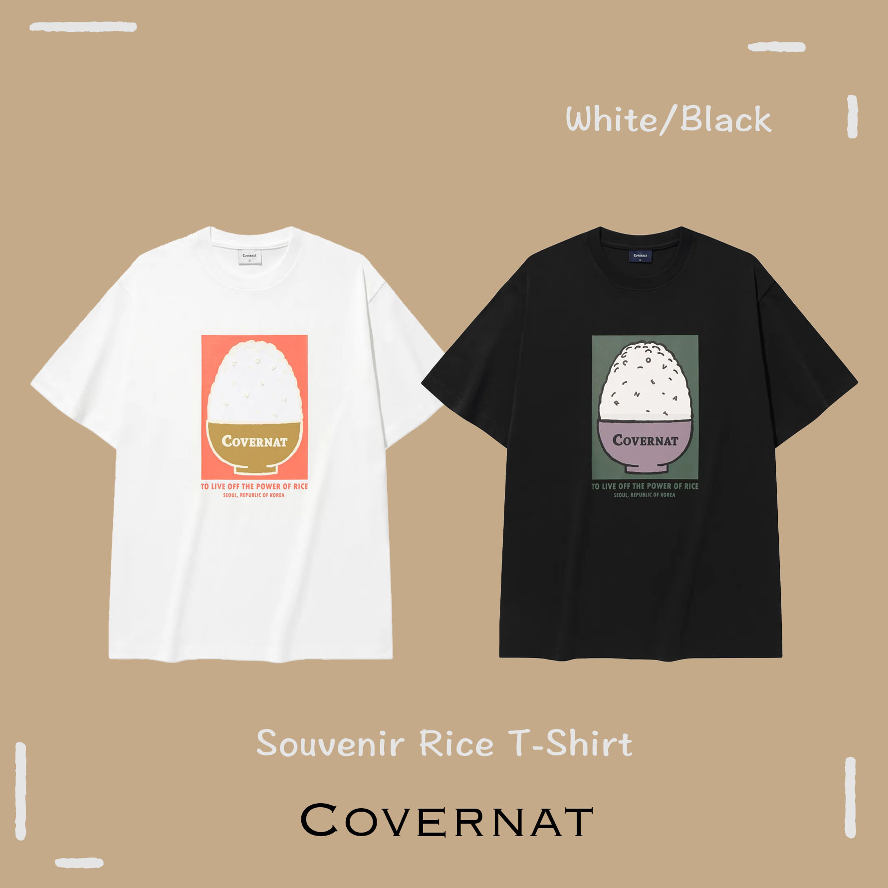 【OWN】Covernat 短袖上衣 新品 白飯 造型 短TEE 厚磅 棉質 不分男女 白色 黑色 CO2502ST68