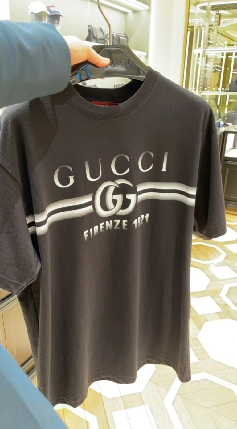 GG 黑色 併色 白字logo Tee 新款