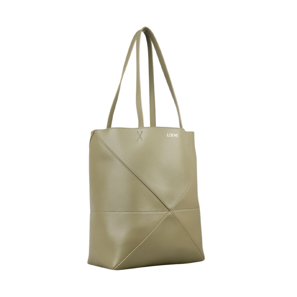 【LOEWE】Puzzle 亮面小牛皮摺疊托特包(尤加利綠) A657G50X01 4787