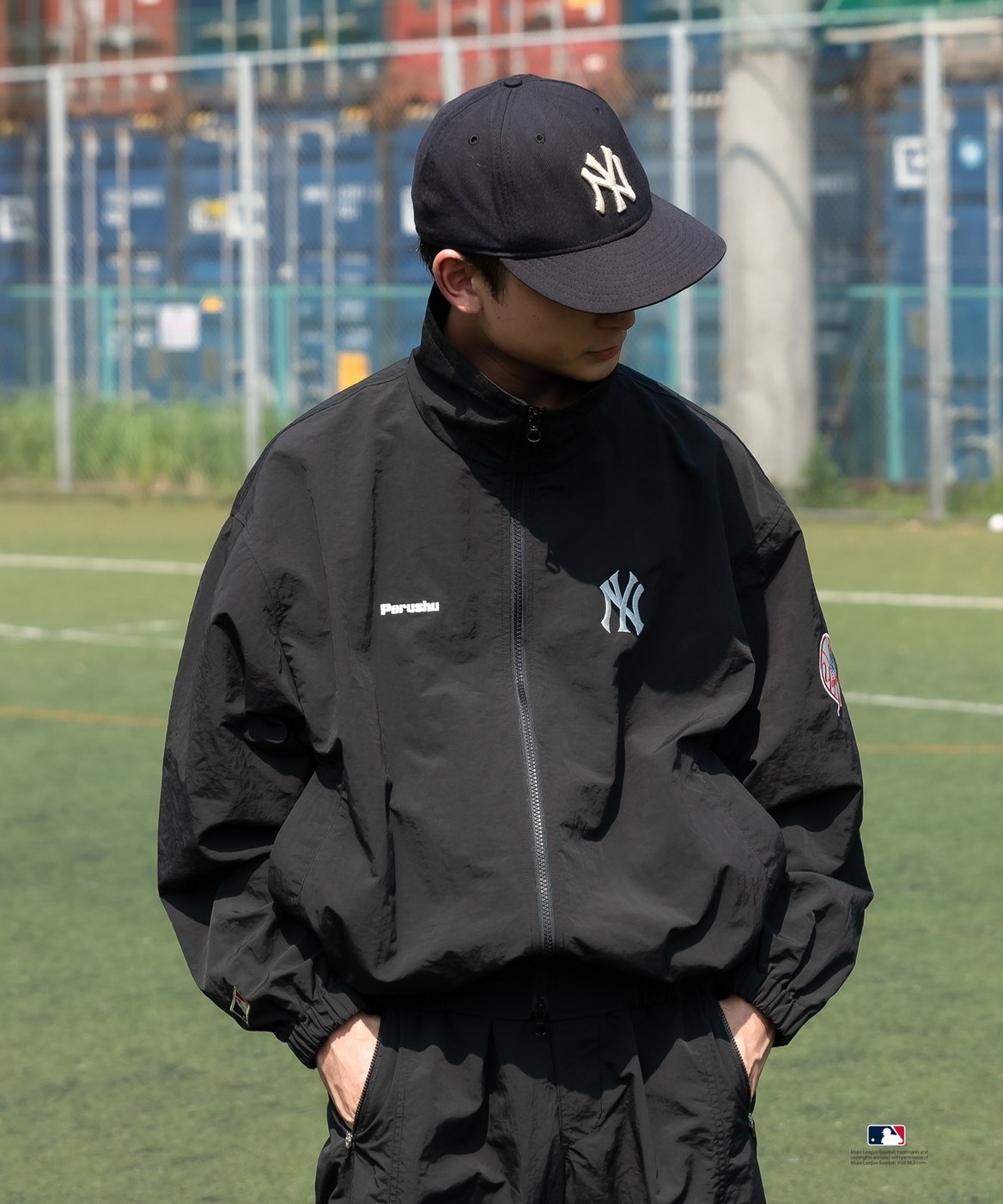 MLB perushu セットアップ パドレス MLB ワッペン 刺繍 パドレス セットアップ ナイロン トラック