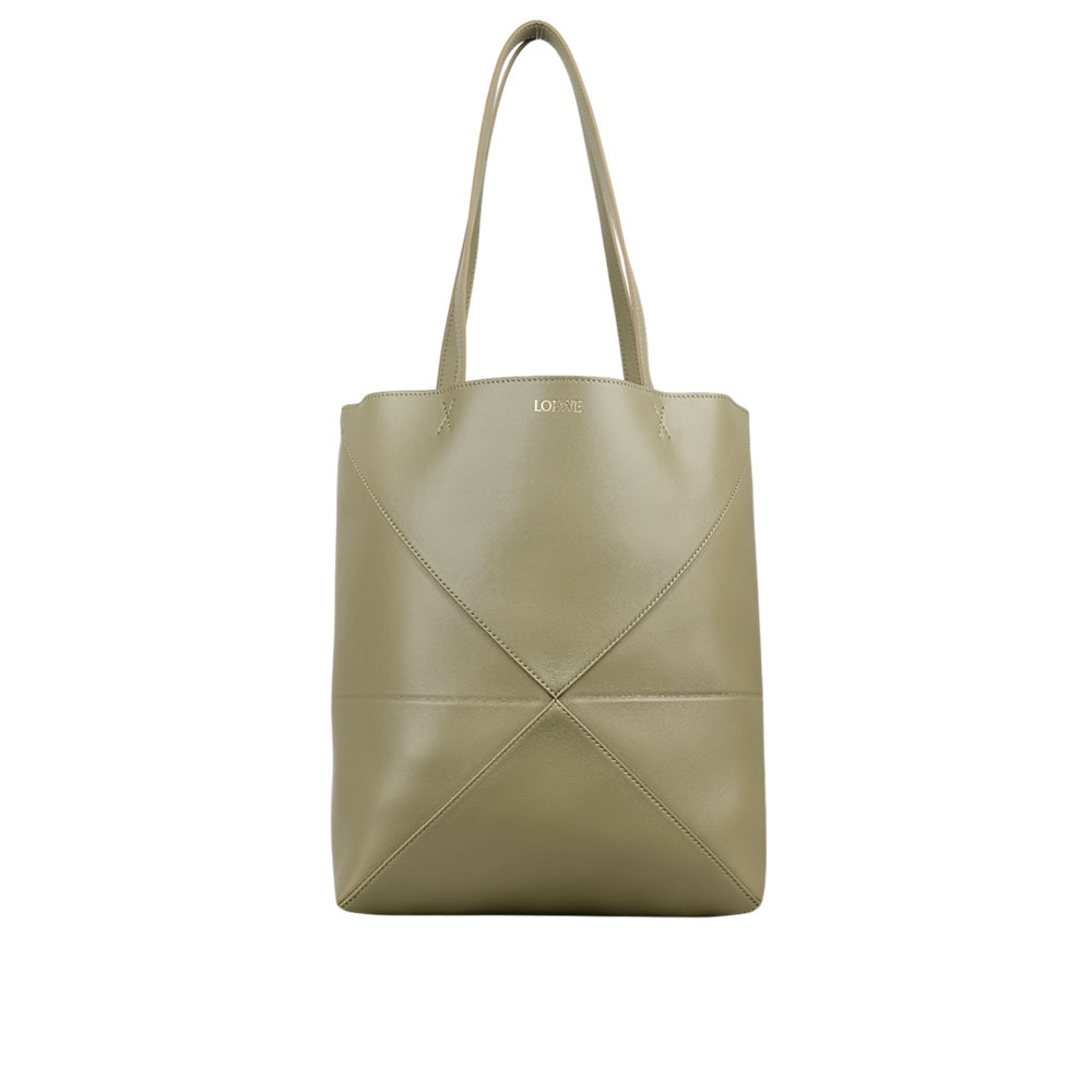 【LOEWE】Puzzle 亮面小牛皮摺疊托特包(尤加利綠) A657G50X01 4787