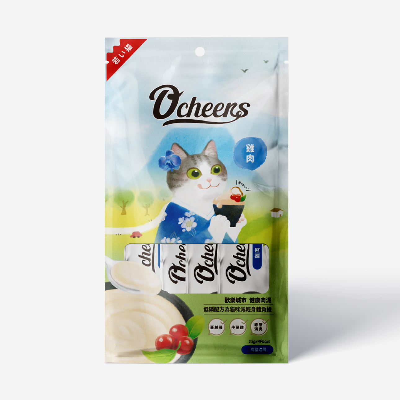 歡樂肉泥｜【成貓】雞肉口味15g X4