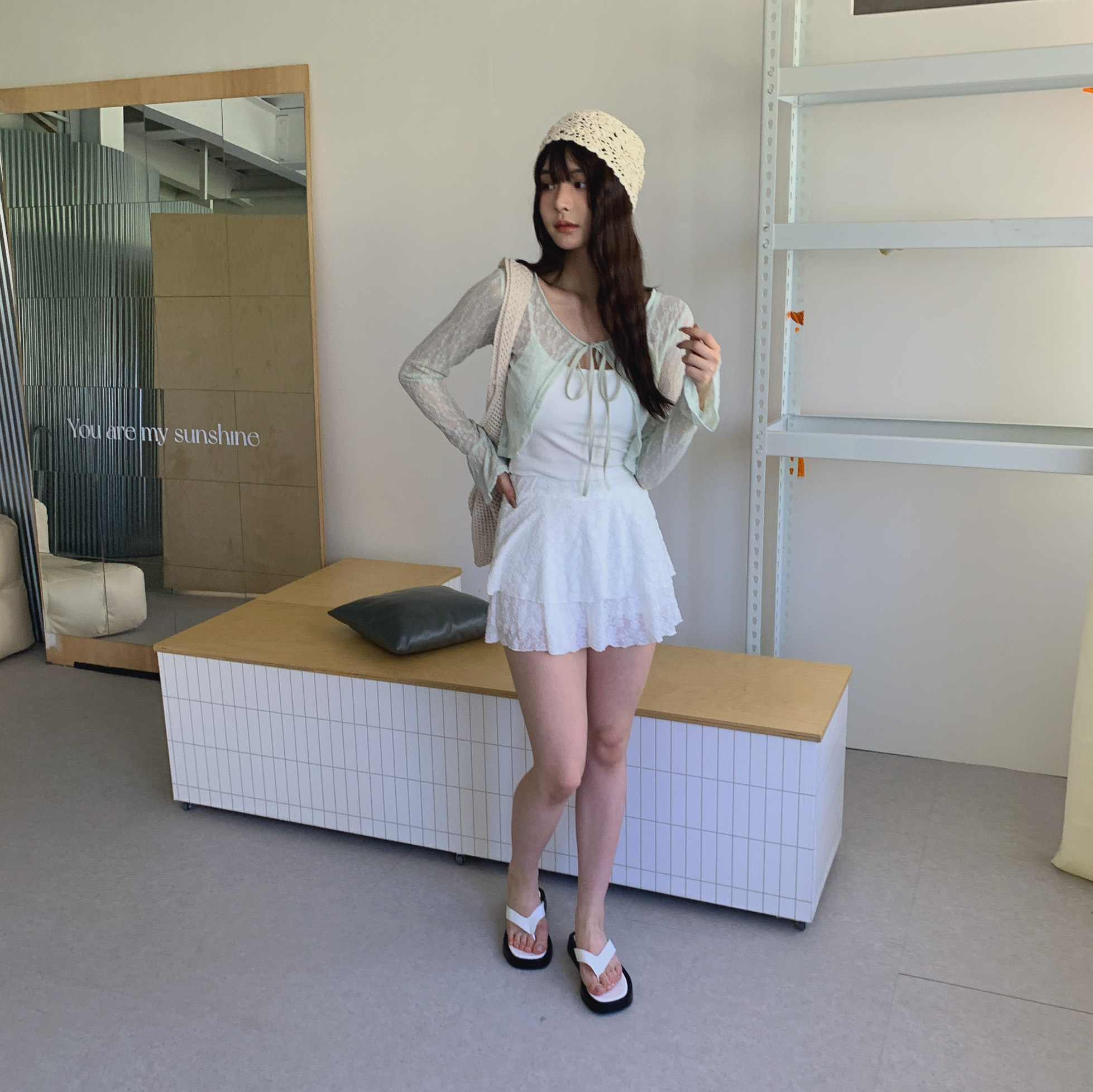 ISA_【ISA MADE】本期重點 奶油小花蕾絲雙層褲裙_54062