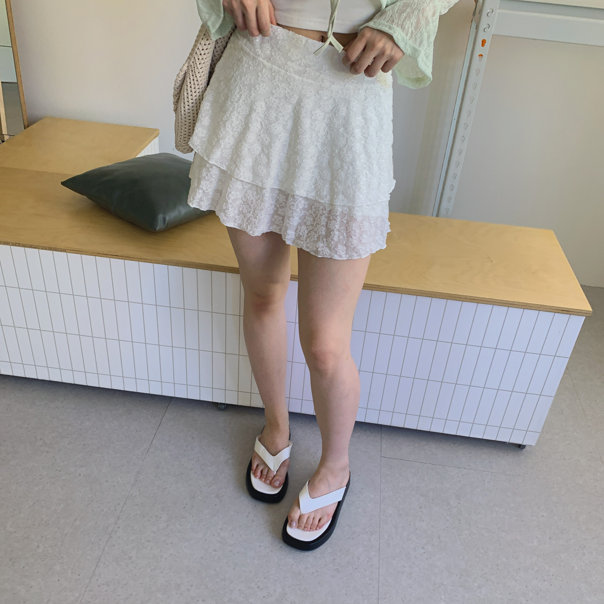 ISA_【ISA MADE】本期重點 奶油小花蕾絲雙層褲裙_54062