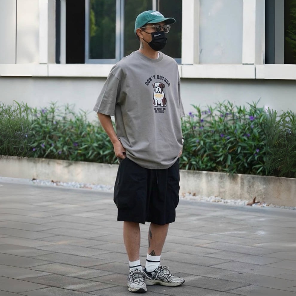 法鬥印花純棉休閒短袖T恤