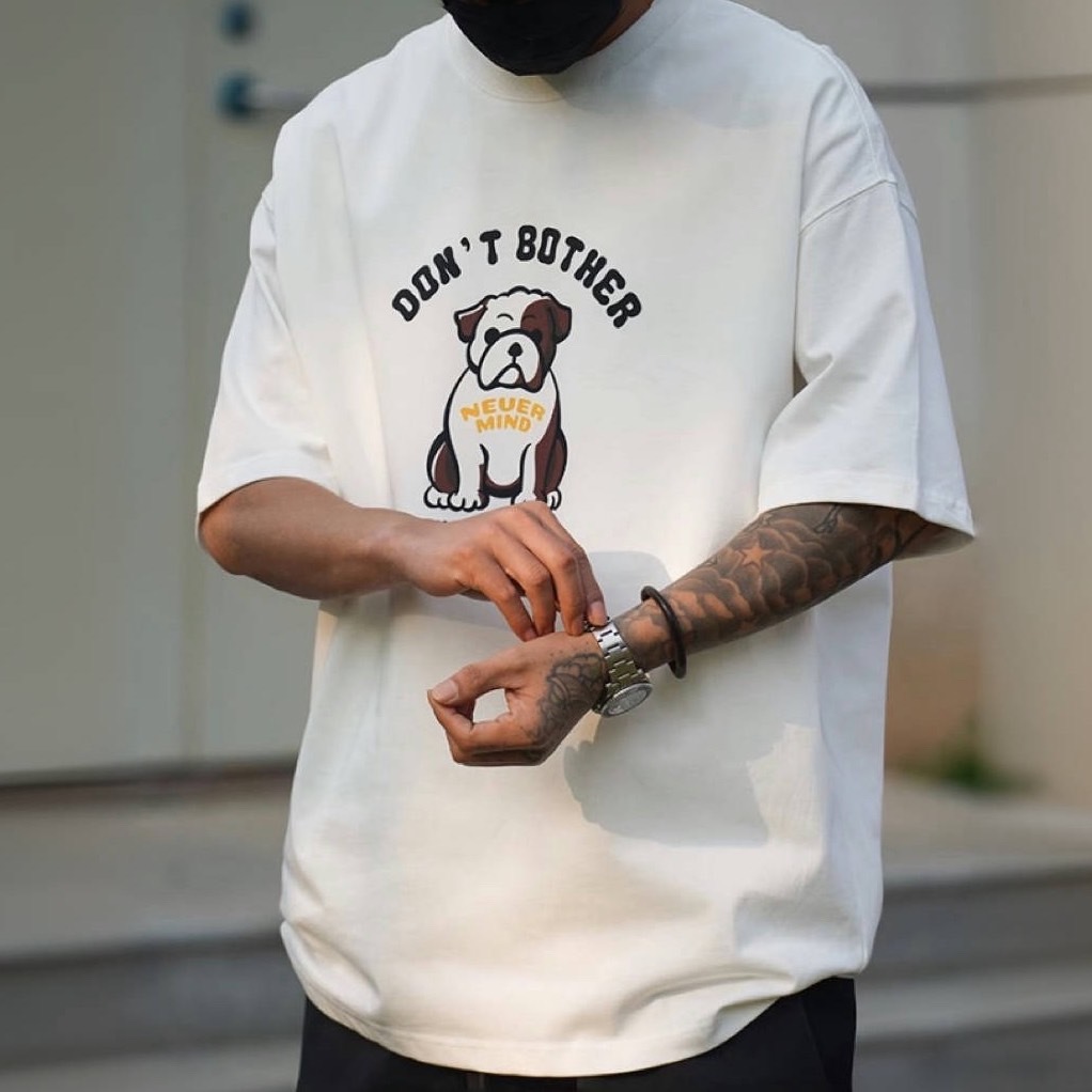 法鬥印花純棉休閒短袖T恤