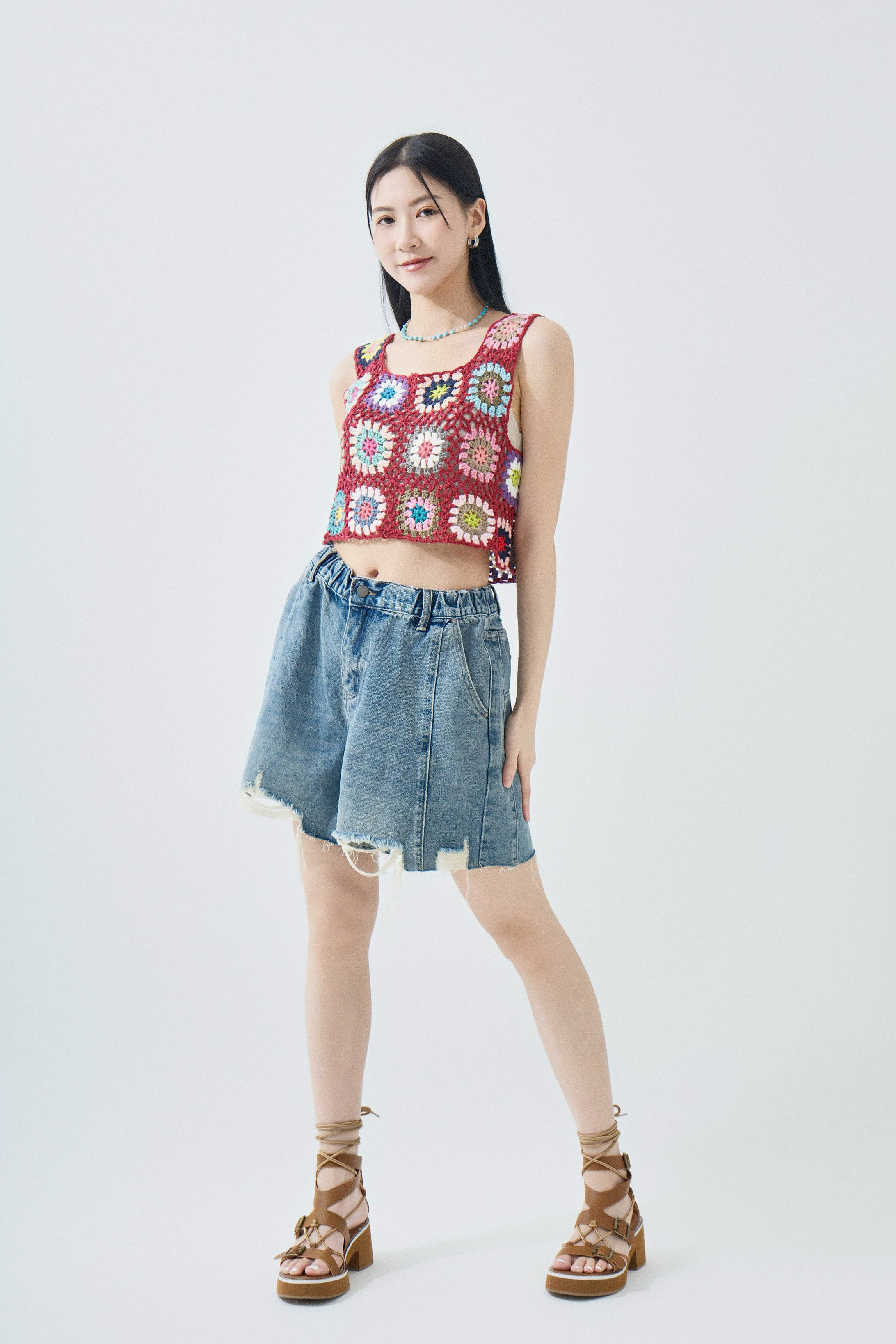 民族手勾花背心  (^現貨款式）