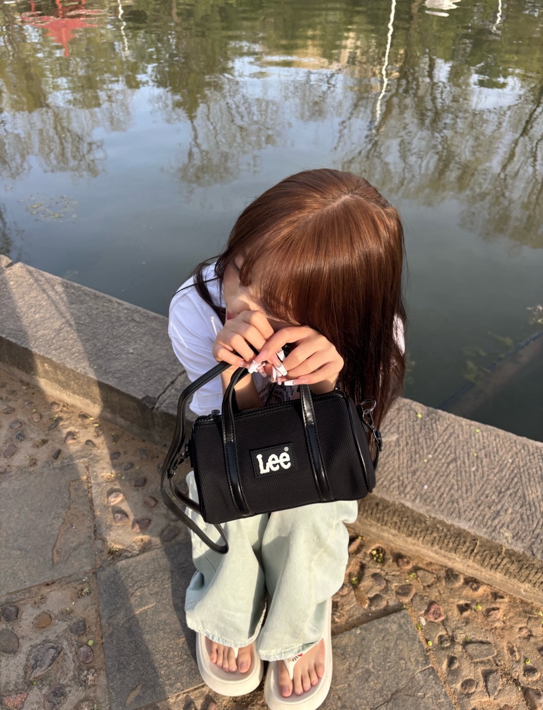 LEE 小波士頓包 手提包 斜背包 側背 小包 黑色 限量發售