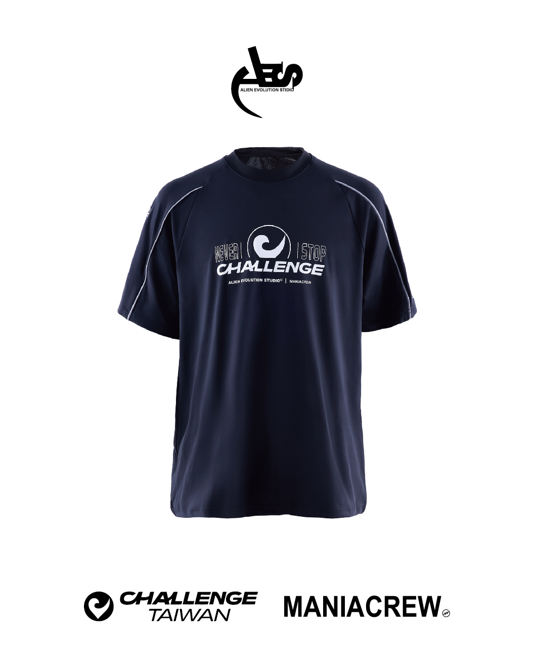 AES x MANIA x CHALLENGE TAIWAN 聯名款 三鐵 機能短T 黑 FUNCTIONAL TEE