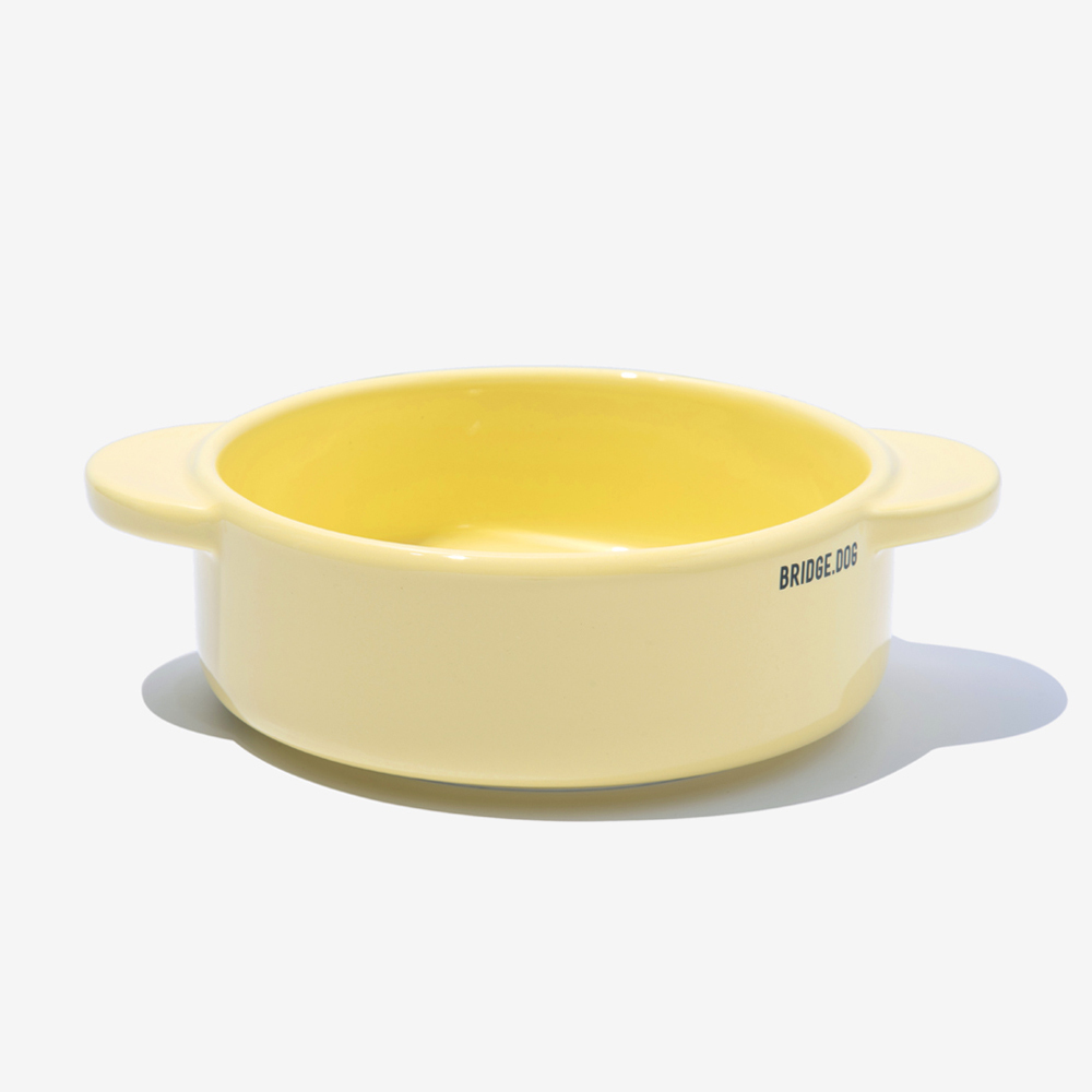 BRIDGE. DOG BASIC  亮面雙耳碗 (黃)