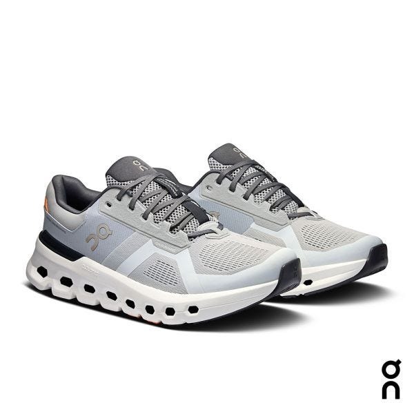 【On】男 路跑鞋 Cloudrunner 2 寬楦 狼灰/象牙白 / ON3ME10322880