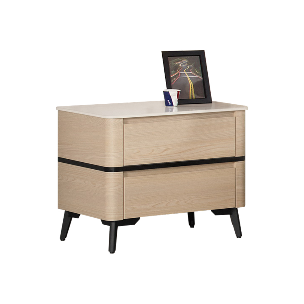 恩洛1.8尺岩板床頭櫃/二抽收納櫃/置物櫃