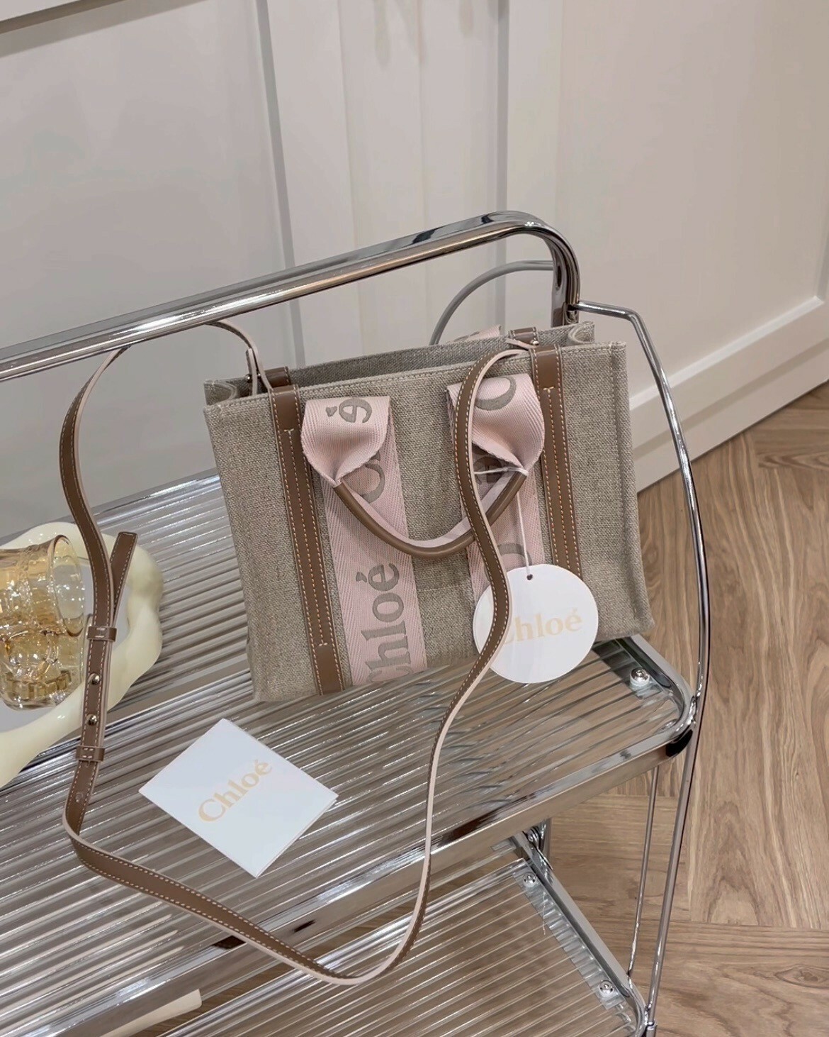 CHLOE｜WOODY 小號托特包 胭脂粉