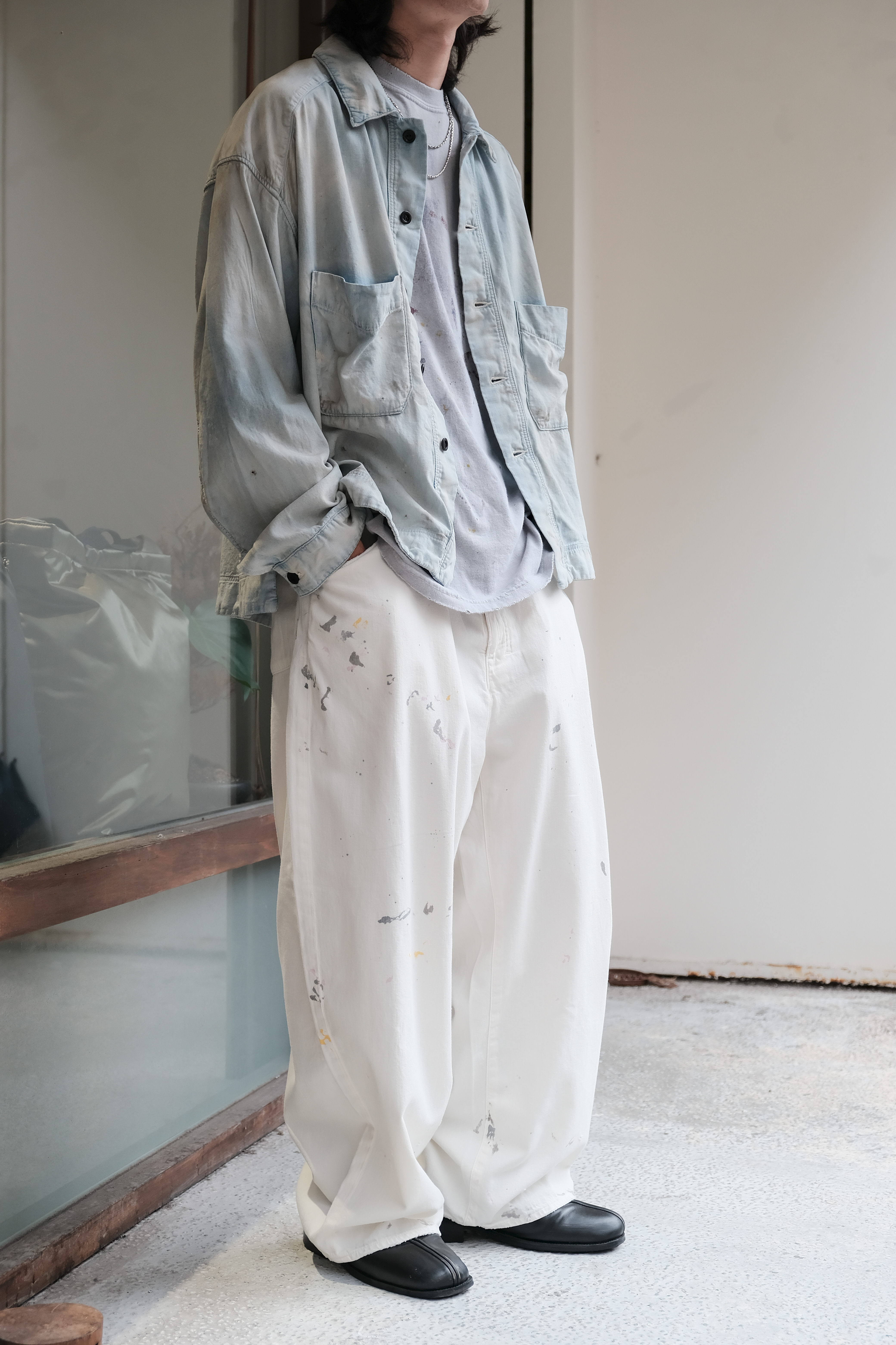 ancellm CHAMBRAY SHIRTS JACKET ancellm 25ss CHAMBRAY SHIRT JACKET 3