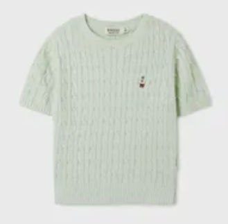 [S] WHO.A.U LIGHT GREEN STEVE ROUND NECK MEL, WHKAF2401F41-LIGHT GREEN (SWAU528)