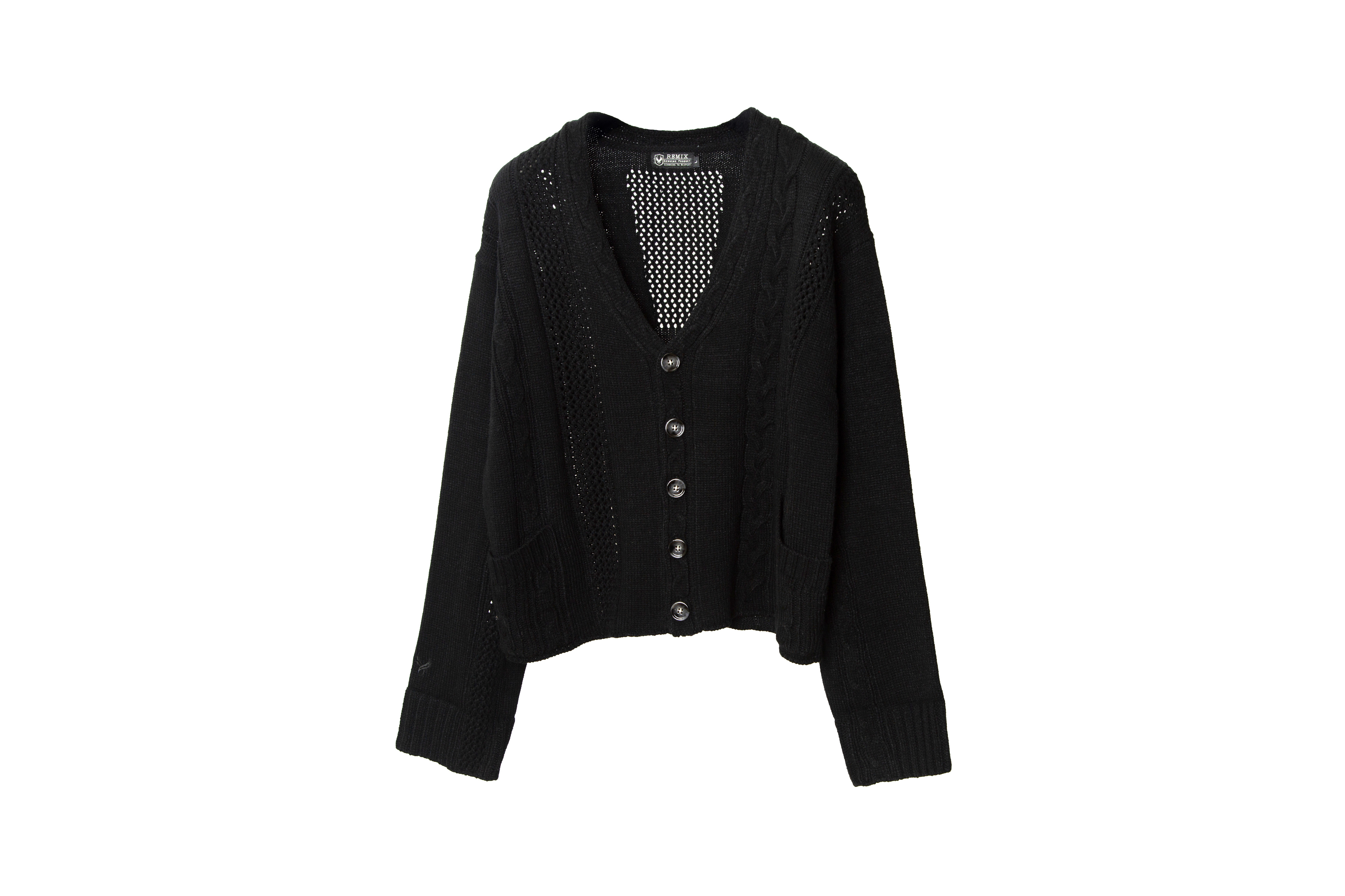 REMIX "Fregmented blooM Cardigan" (Black)