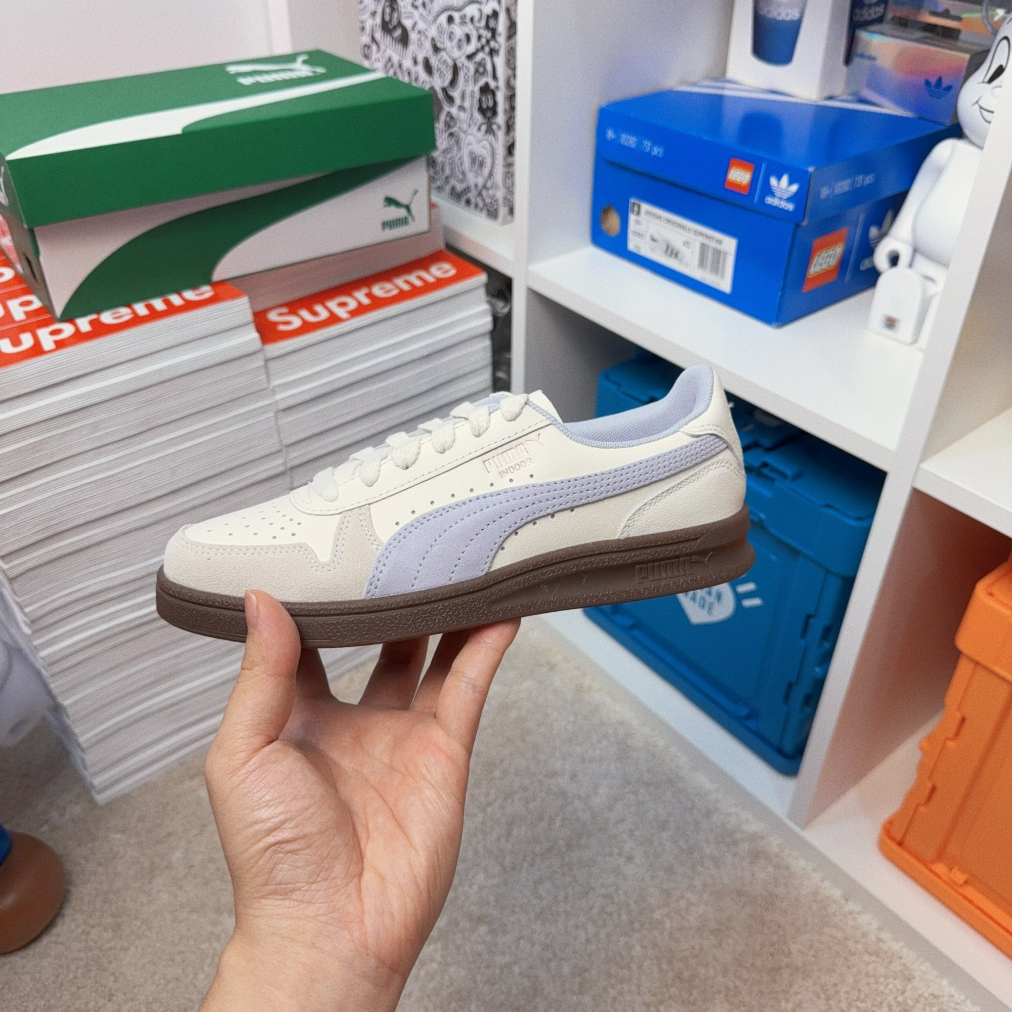 PUMA Indoor x emmi 日本聯名款 奶油薰衣草 焦糖 德訓鞋 40136004