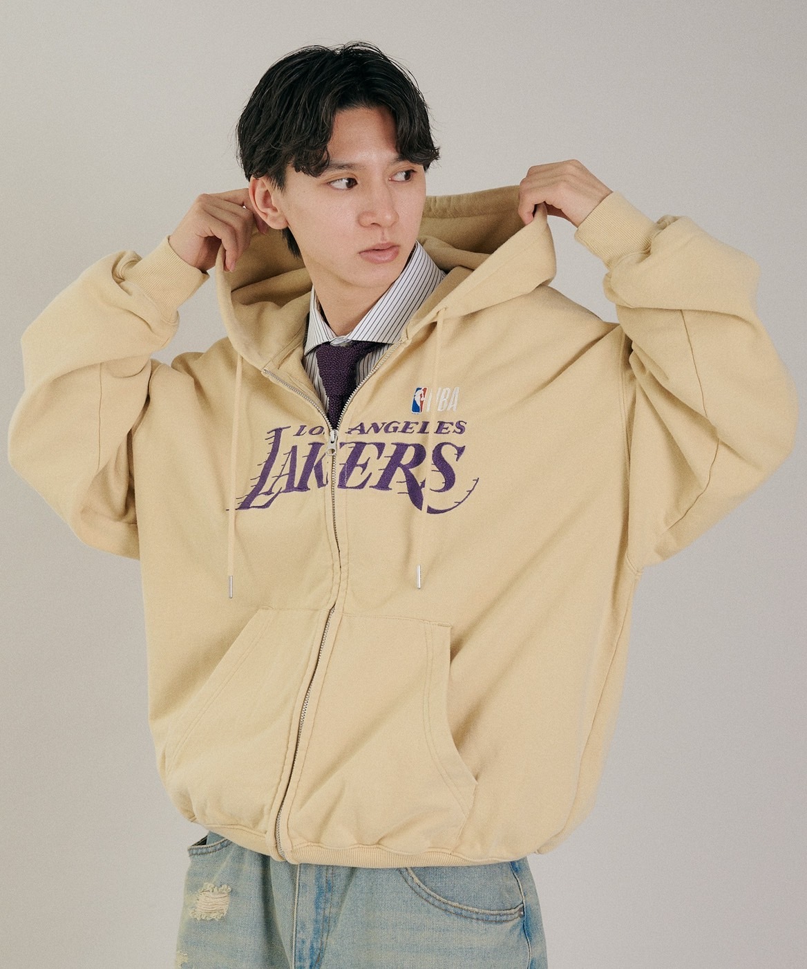 【現貨】<限量大下殺>Perushu x NBA 聯名 重量級 復古 雙拉鍊 標誌 刺繡運動衫 連帽外套