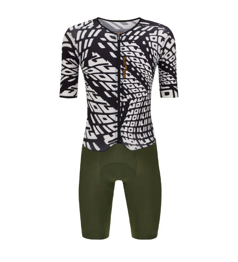 Santini 極速空力連身車衣 V4/軍綠〔頂級C3 襯墊〕