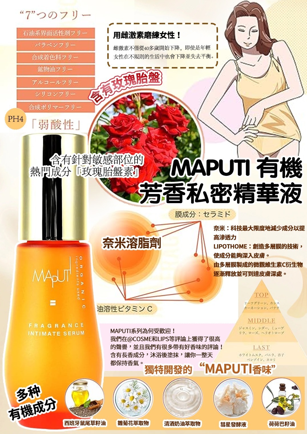 (2757)【多件優惠】MAPUTI 有機芳香私密精華液 30ml