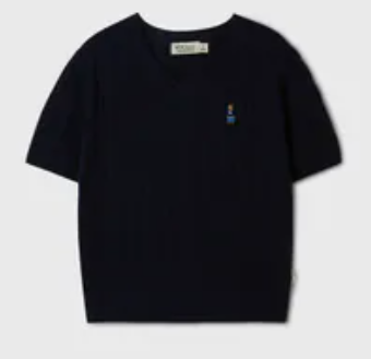 [S] WHO.A.U NAVY STEVE V-NECK SHORT SLEEVE S, WHKAF2402F59-NAVY (SWAU535)