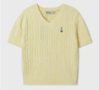 [S] WHO.A.U YELLOW STEVE V-NECK SHORT SLEEVE, WHKAF2402F30-YELLOW (SWAU536)