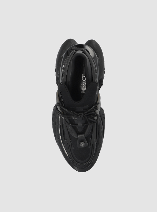 【 BALMAIN UNICORN LOW-TOP 皮革運動鞋 - 黑 】