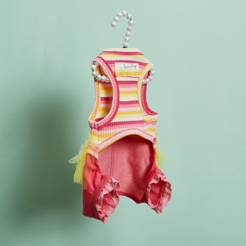 Louisdog 陽光玫瑰澎澎吊帶褲