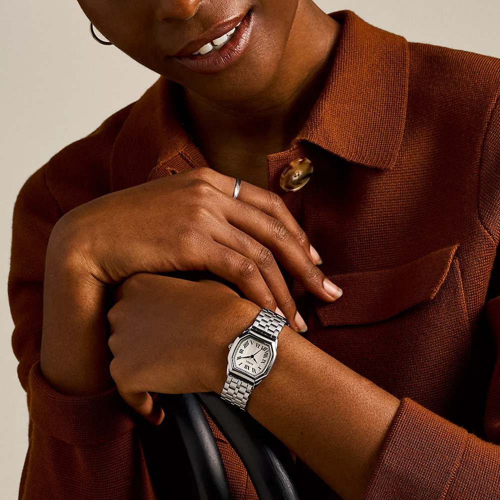 Harlow 永恆八芒復古羅馬數字女錶 銀色不鏽鋼鍊帶 27MM ES5363