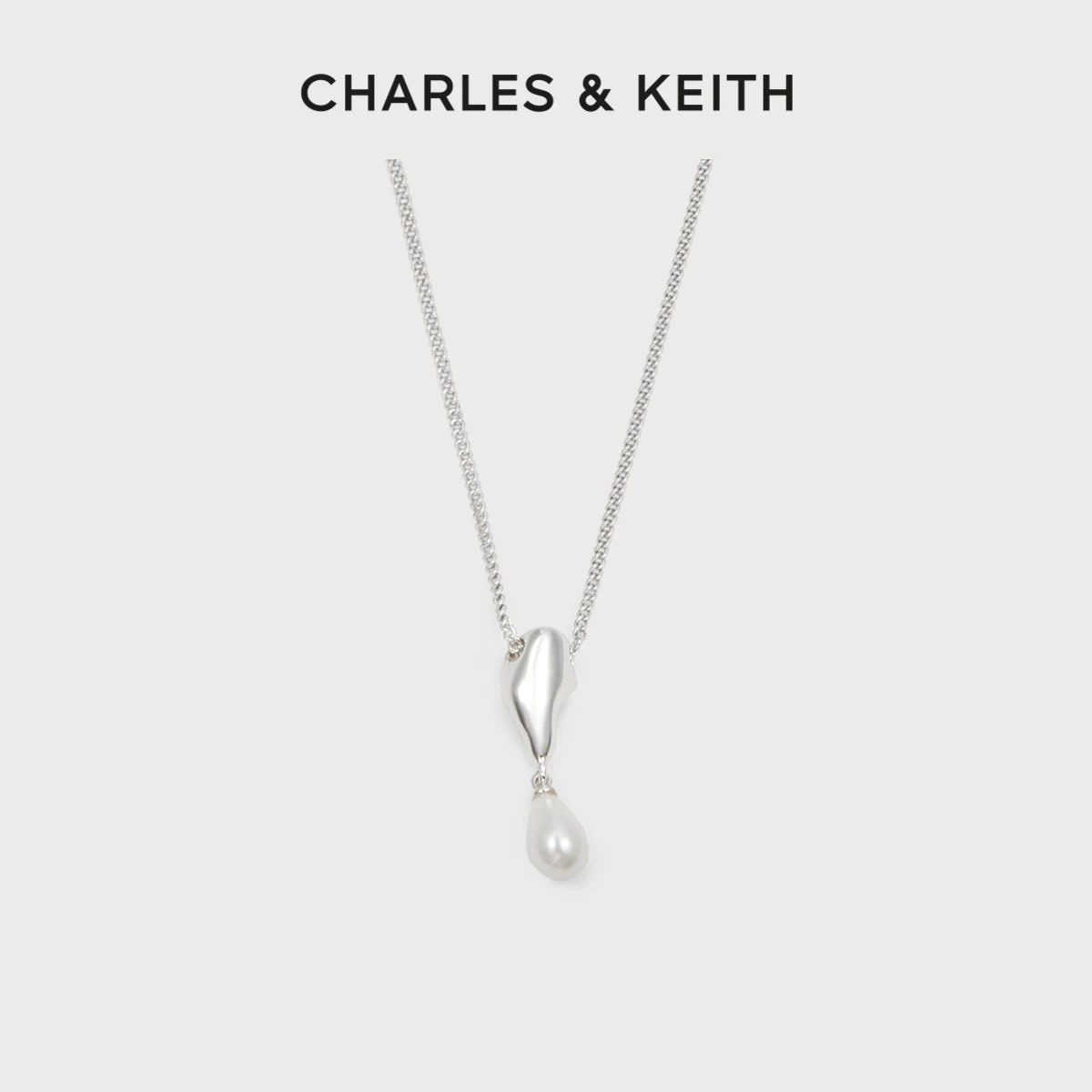 CHARLES & KEITH 小CK 月光謐語珍珠系列 銀色 CK5-22120406