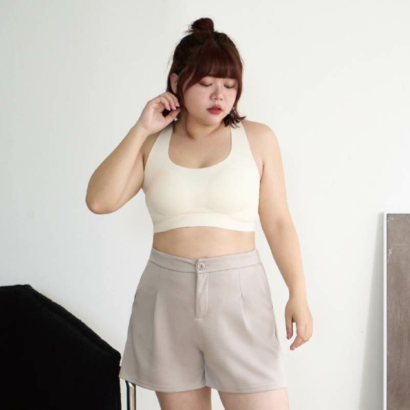 女款｜經典打褶豆腐褲-卡其